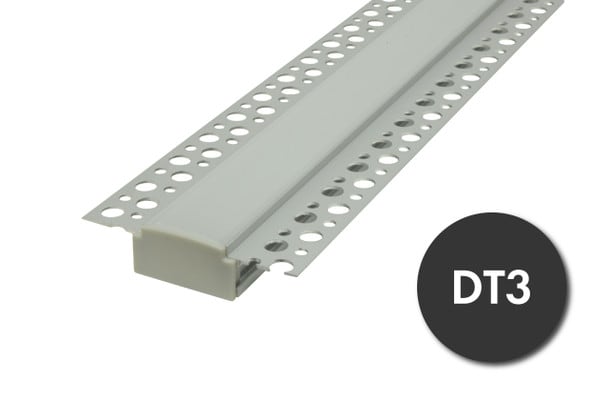 Slim 8 feet trimless recessed aluminum profile DT3 by GlowbackLED that evenly diffuses dotless led light