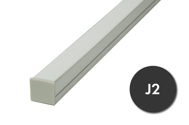 GlowbackLED heat-dissipating 8 feet aluminum profile J2 with frosted lens