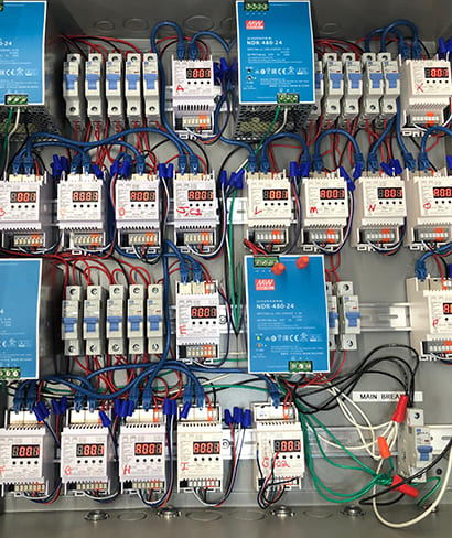 DMX receivers for led strip lighting mounted on Din Rails